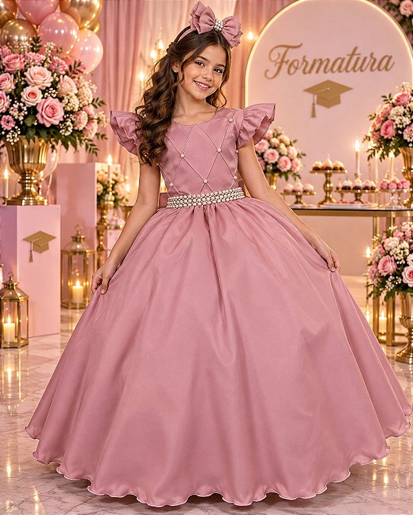 Vestido Ysa Kids Ariane Longo Rosê
