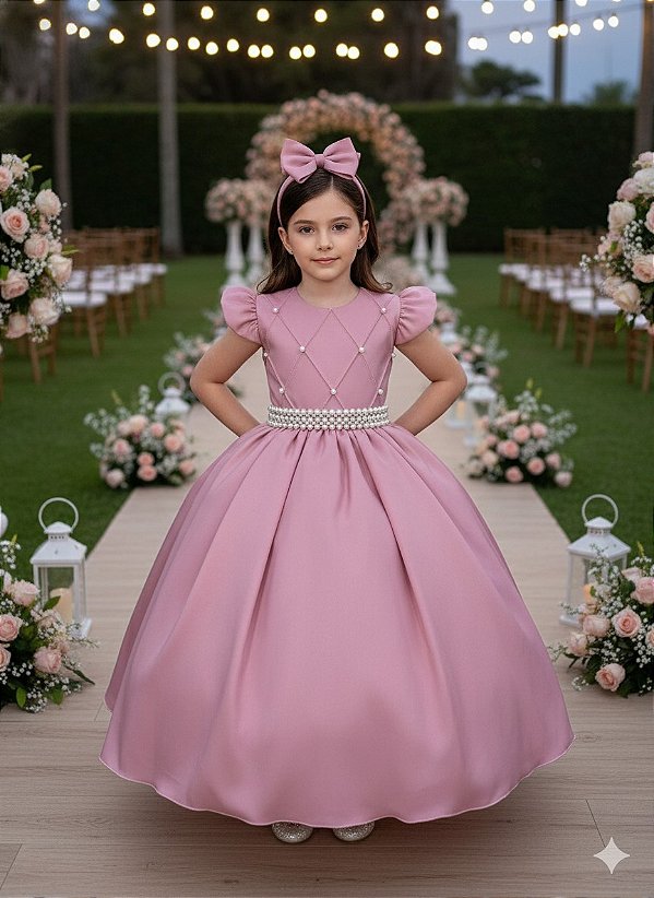 Vestido Ysa Kids Ariane Longo Rosê