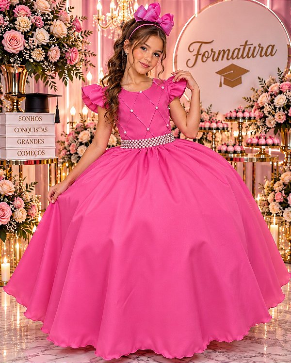Vestido Ysa Kids Ariane Longo Rosa Chiclete