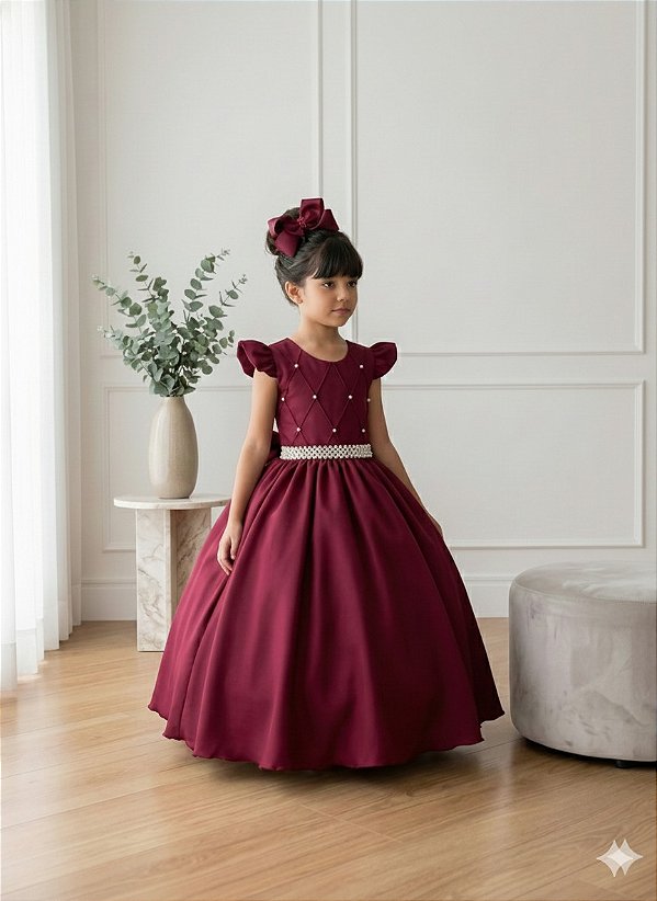 Vestido Ysa Kids Ariane Longo Marsala
