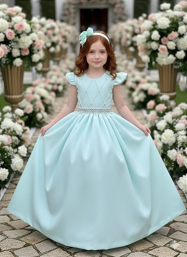 Vestido Ysa Kids Ariane Longo Verde Porto Fino