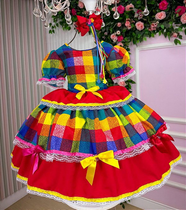 Vestido Junino Mimadine Luxo Samara