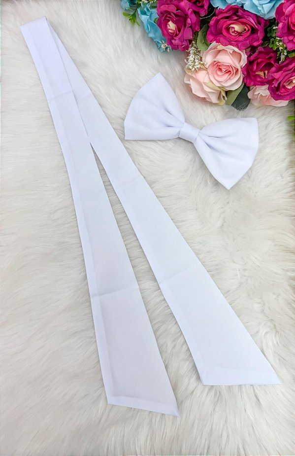 Laço Opcional / Faixa Do Vestido Selena Branco