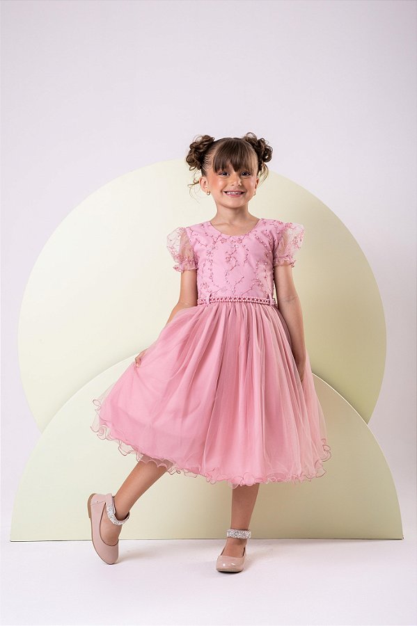 Vestido Infantil Menina Bonita Milene Rose