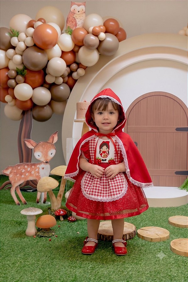 Romper/Vestido Princesa Belli Tematico Chapeuzinho Vermelho