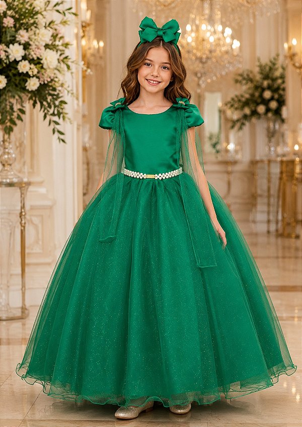 Vestido Banana Club Longo Diamante Verde Bandeira