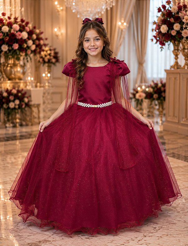 Vestido Banana Club Longo Diamante Marsala
