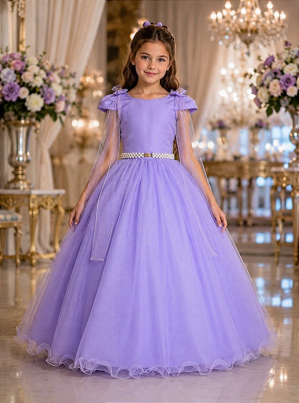 Vestido Banana Club Longo Diamante Lilas