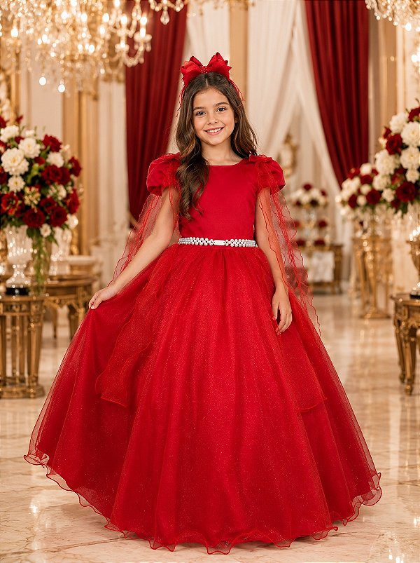 Vestido Banana Club Longo Diamante Vermelho