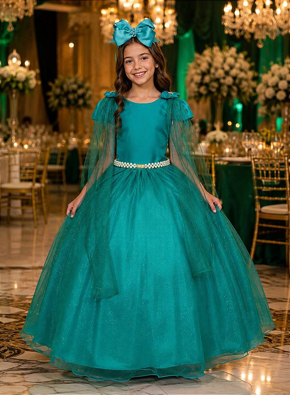 Vestido Banana Club Longo Diamante Verde Jade
