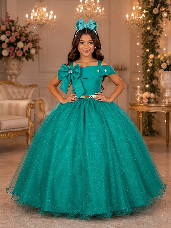 Vestido Banana Club Longo Doce Elegancia Verde Jade