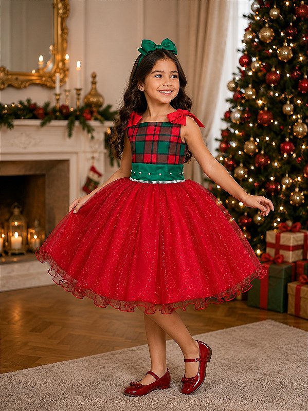 Vestido Marie Aurora Natalino Vermelho - Natal