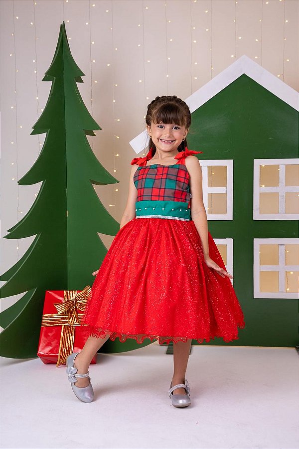Vestido Marie Aurora Natalino Vermelho - Natal