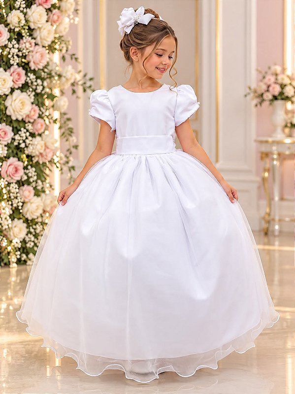 Vestido Vila Lele Longo Selena Branco