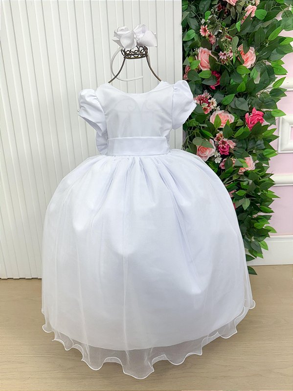 Vestido Vila Lele Longo Selena Branco