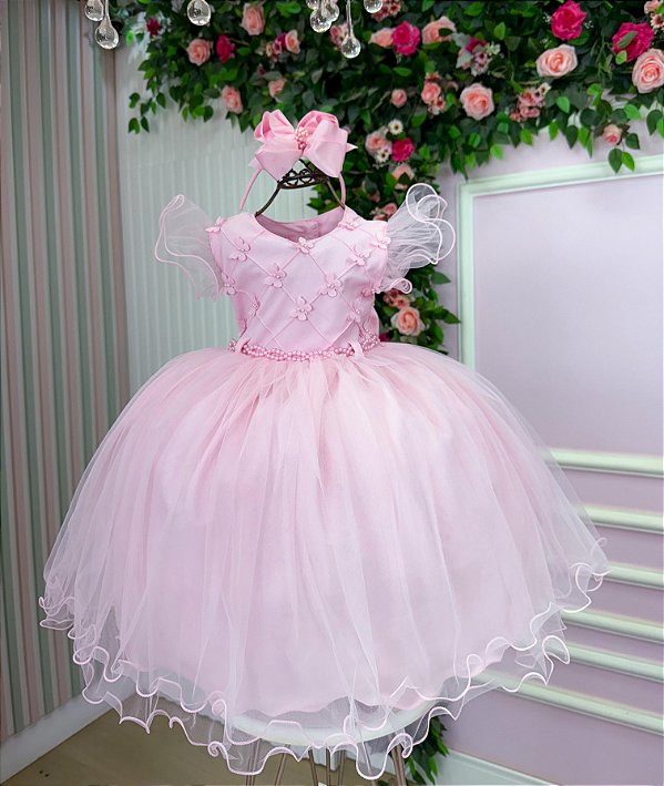 Vestido Menina Bonita Pietra Rosa Bebe