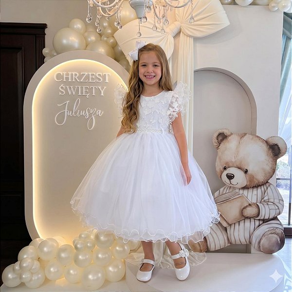 Vestido Infantil Menina Bonita Angelie Branco
