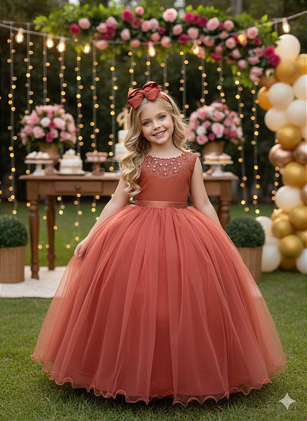 Vestido Enjoy Longo Regata Terracota