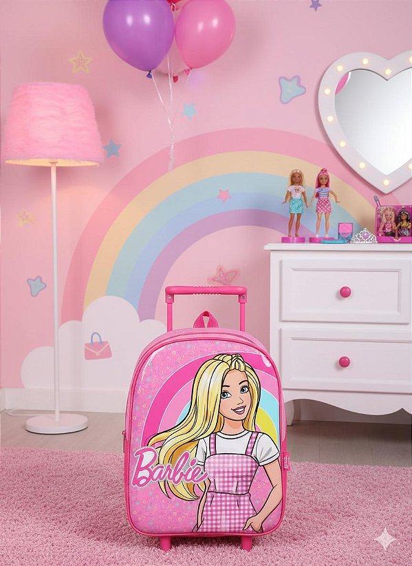 Mochila de Rodinhas Barbie Pink