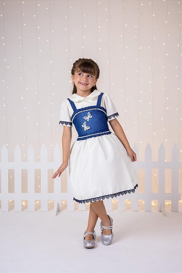 Vestido Blogueirinha Jhenni Off + Colete Jeans