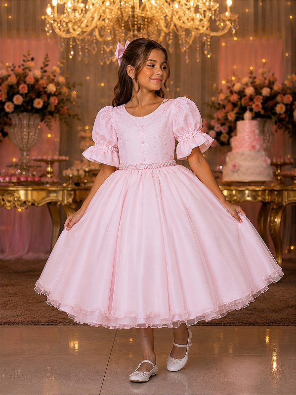 Vestido Bella Child Priscila Rosa Bebe