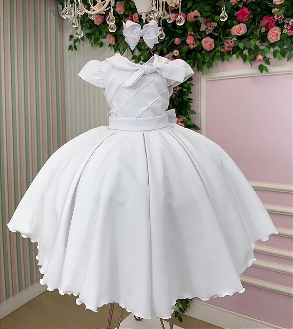 Vestido Bella Child Ravena Branco