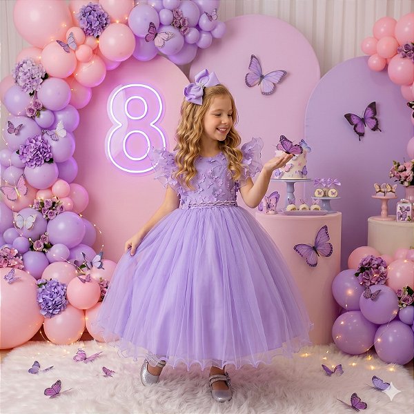 Vestido Menina Bonita Angelie Lilás
