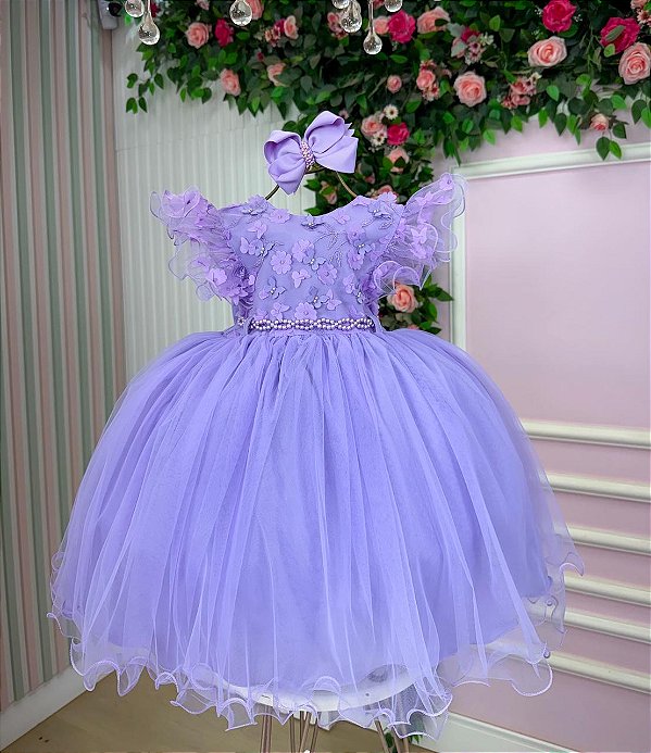 Vestido Menina Bonita Angelie Lilás
