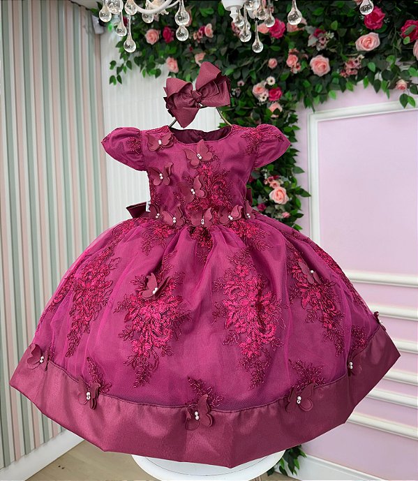 Vestido Marie Marcelina Jardim Encantado Marsala