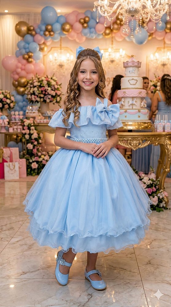 Vestido Bella Child Martina Azul Bebe