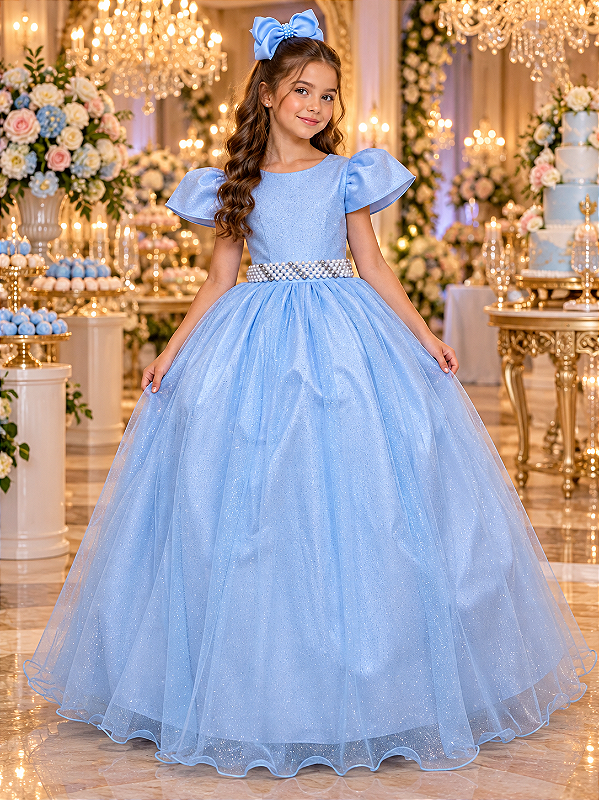 Vestido Marie Longo Heloisa Azul Bebe