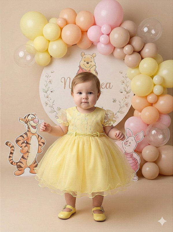 Vestido Menina Bonita Bebe Ana Sofia Amarelo