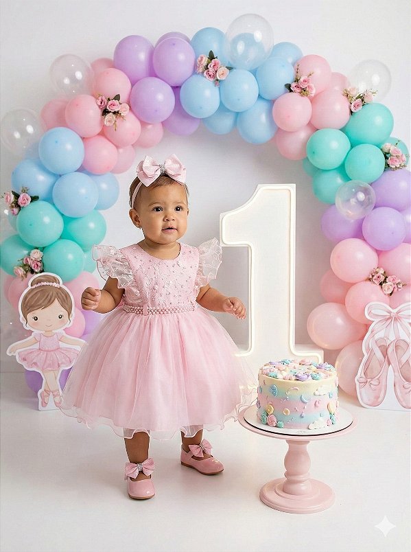 Vestido Menina Bonita Bebe Ana Liz Rosa