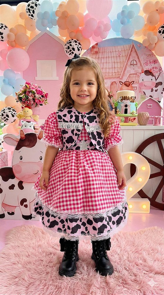 Vestido Junino Banana Club Encanto da Vaquinha - Boiadeira