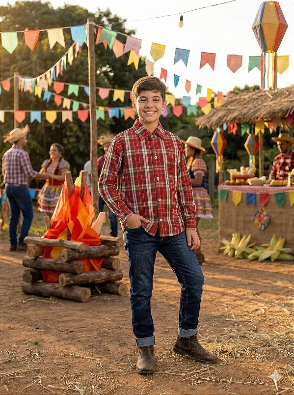 Camisa Xadrez Junina Juarez