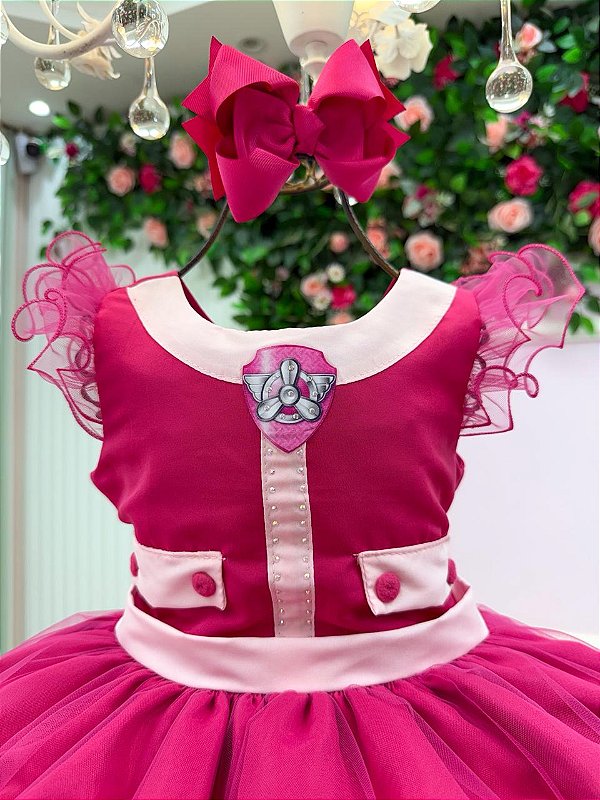 Vestido Mini Miss Temático Patrulha Canina - Sky