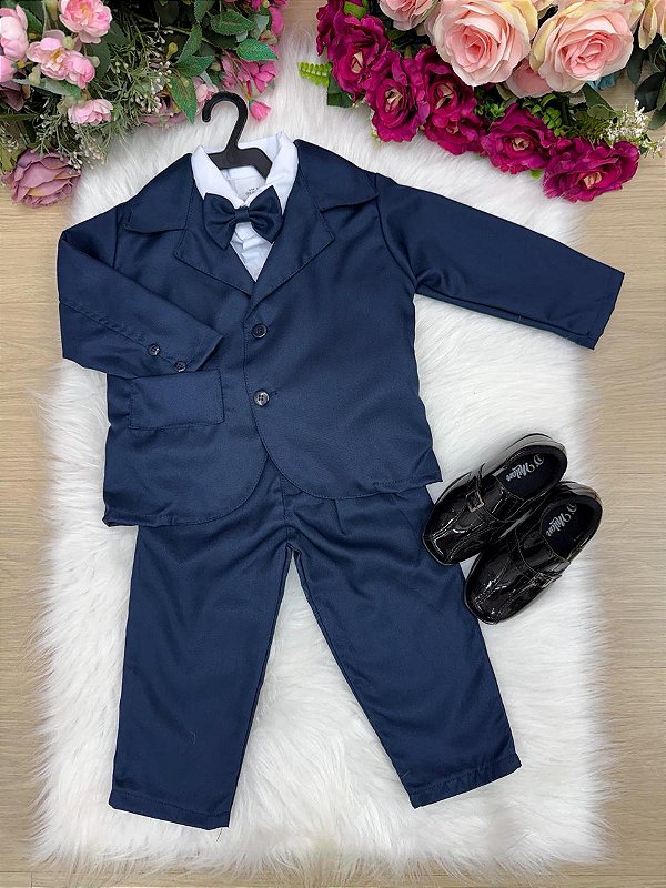 Conjunto Social Miss Cherry Jorge Terno Azul Marinho