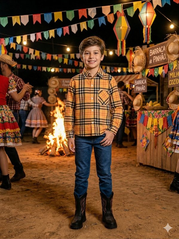 Camisa Junino Banana Club Luxo Encanto Caipira