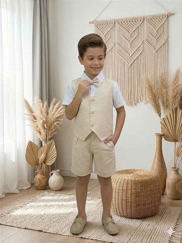 Conjunto Social Miss Cherry Leandro Colete Linho