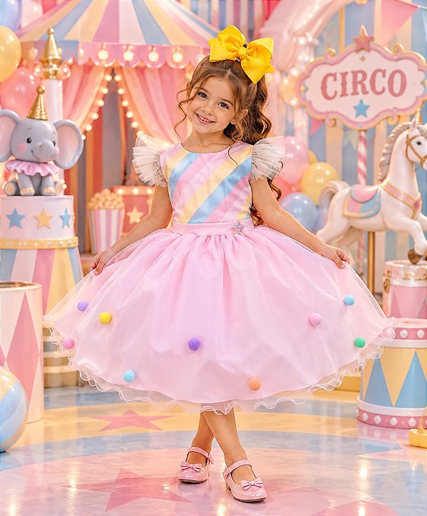 Vestido Mini Miss Temático Circo - Candy