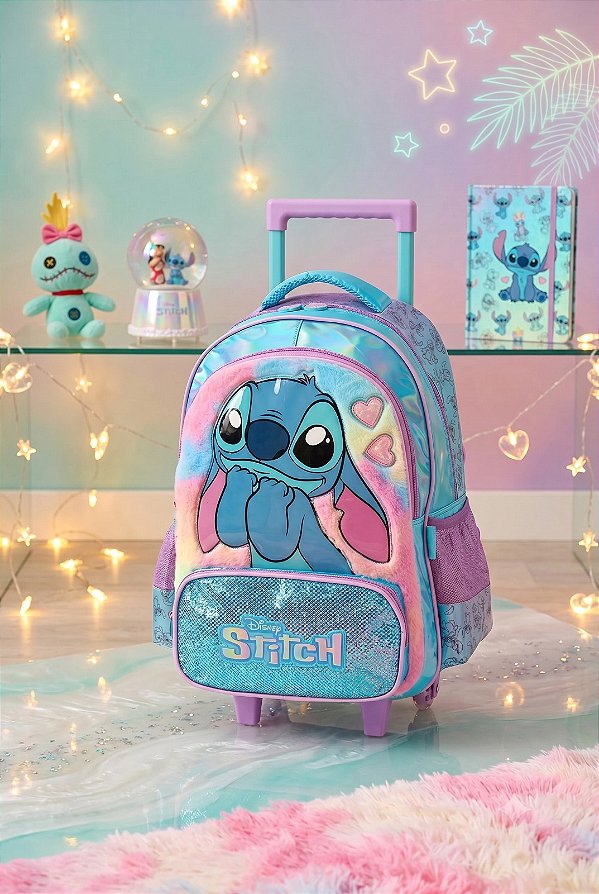 Mochila de Rodinhas Stitch Azul