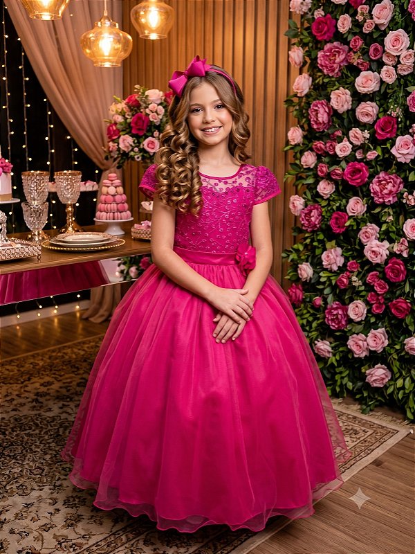 Vestido Mini Miss Longo Carol Pink