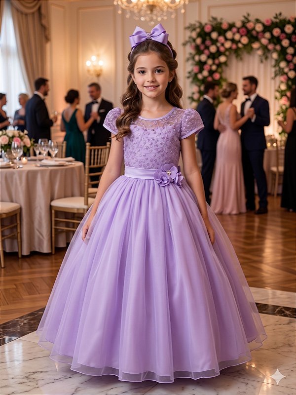 Vestido Mini Miss Longo Carol Lilas