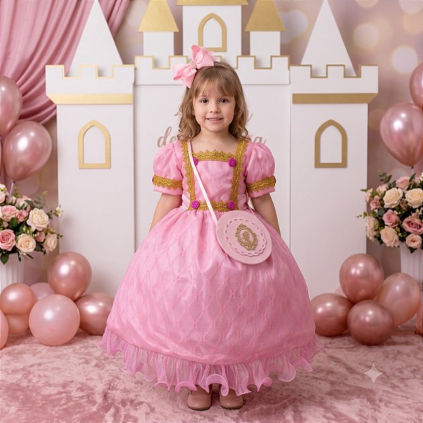 Fantasia Princesa Belli Doce Realeza Princesa Rosa