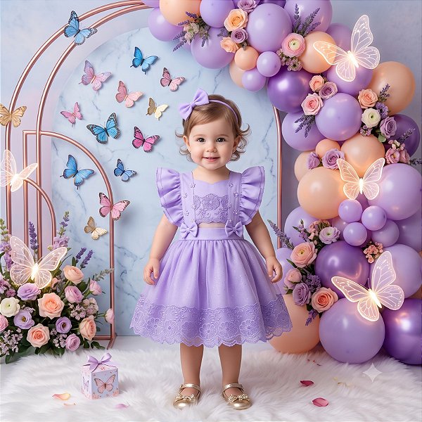Romper/Vestido Princesa Belli Elisa Lilas