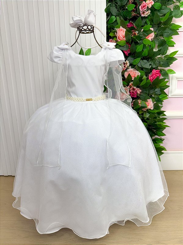 Vestido Banana Club Longo Diamante Branco