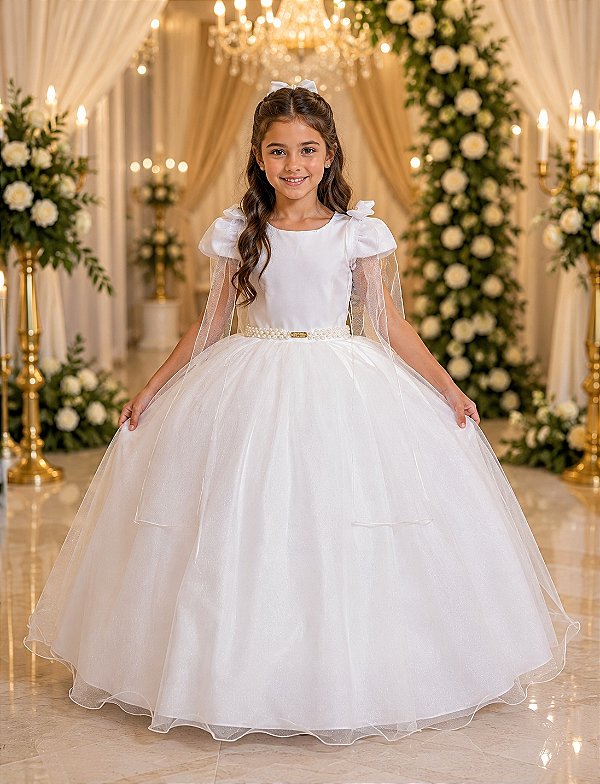 Vestido Banana Club Longo Diamante Branco