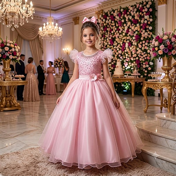 Vestido Mini Miss Longo Suzy Rosa Bebe