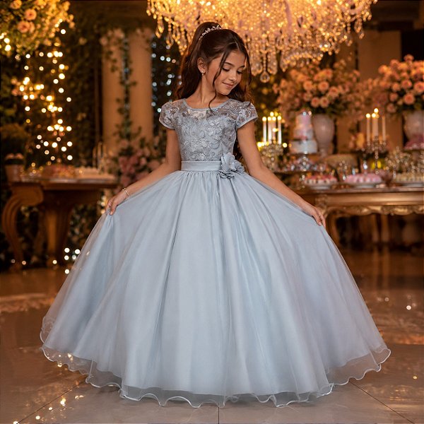 Vestido Mini Miss Longo Carol Prata