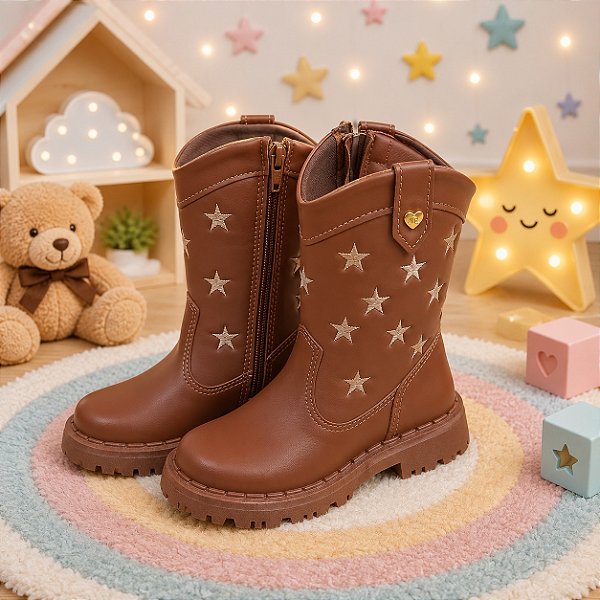 Bota Nilqi Manu Marrom-Caramelo Estrela